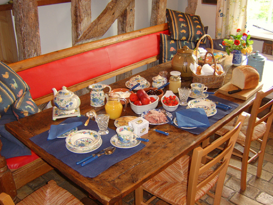 Breakfast spread at Ansells Farm